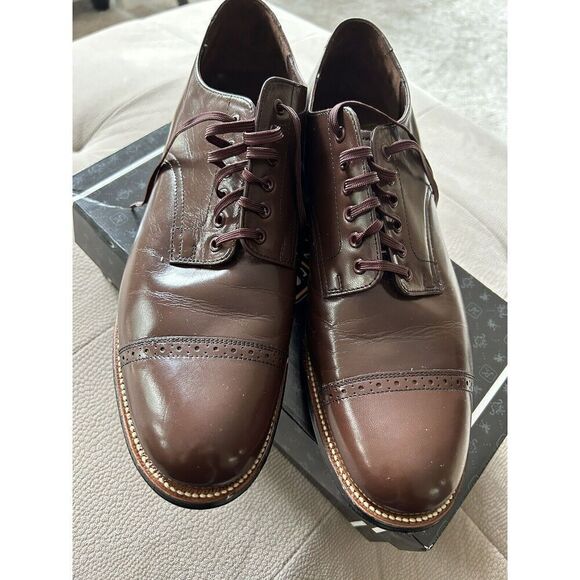 Stacy Adams Madison Brown Leather Cap Toe Oxfords Size 9 1/2 EE - Picture 10 of 10